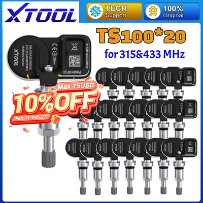 #ad XTOOL TS100 Pro 315amp;433MHz Tire Pressure Sensor Universal Programmable 1 2 4PCS $399.80