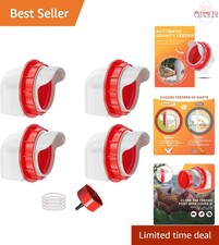 Chicken Feeders No Waste Automatic Poultry Feeder 4 Ports Rainproof Kit