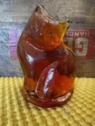 Blenko Tangerine Glass Cat Paperweight handmade 2025