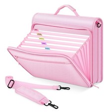 3-Ring Zipper Binder w/ Handle Shoulder Strap,Portable Nylon Portfolio,Organizer