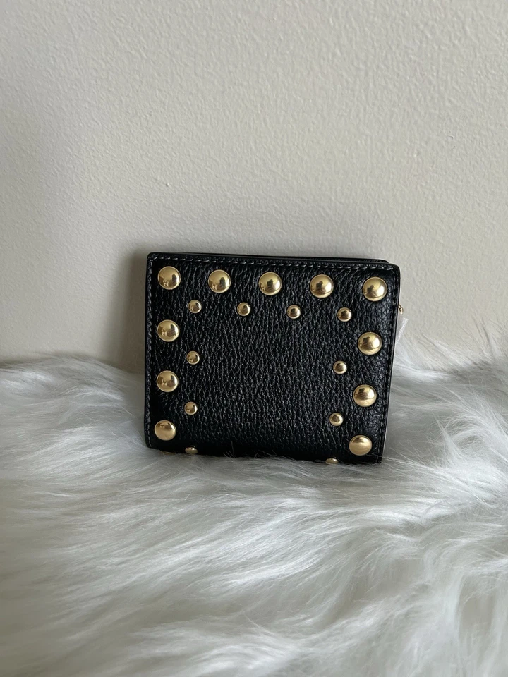 Cartera Coach Snap con remaches dorada/negra nueva con etiquetas Foto 2 de 4