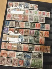 Lot de timbres d’Argentine multicolores oblitérés (support non inclus)