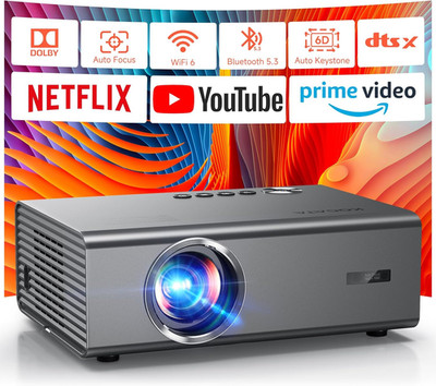 4K Projector with Built-In Apps, 1500ANSI Auto Focus&6D Keystone Dolby Audio  Sm