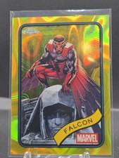 Topps Chrome Marvel Falcon 2025 #80 Yellow Lava Refractor Baseball Card