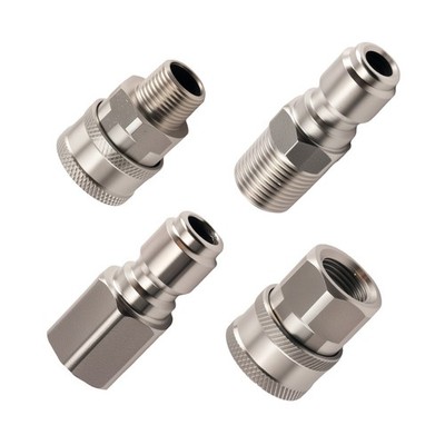 3/8'' NPT Pressure Washer Coupler Quick Connect Adapter Steel Fitting 4 Pcs