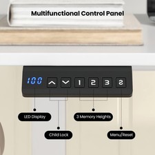 Electric Standing Desk, 140 x 60 cm Sit Stand Home Office Desk with 3 Memory Hei — image 6