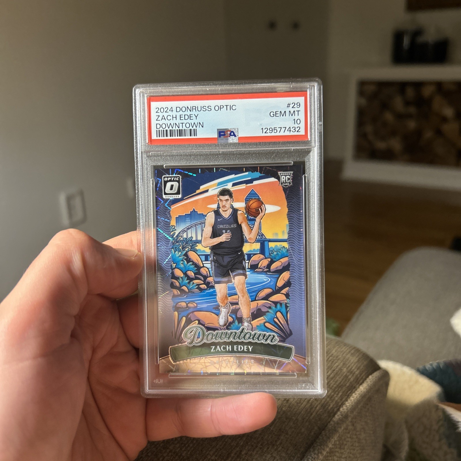 ZACH EDEY DOWNTOWN 2024 PANINI DONRUSS OPTIC #29 ROOKIE RC PSA 10