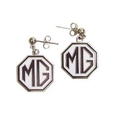 Earrings MG logo Enamelled White Red Gold  perfect gift Part number GAC9940X