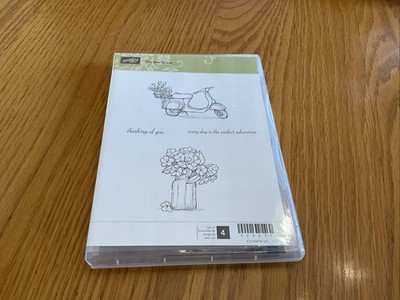 Stampin' Up Stamp Set On the Grow (4)Stamps Vespa Scooter Flowers Vase Adventure
