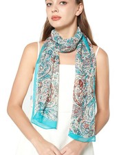 Long Chiffon Sheer Scarf Gradient Shaded Colors Lightweight Women Fashion