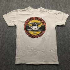 Vintage 1986 Long Beach Grand Prix Stedman T-Shirt Men's M Made in USA Racing