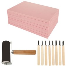 10 Pack Rubber Stamp Making Kit - Block Printing Kit Linoleum Carving Too