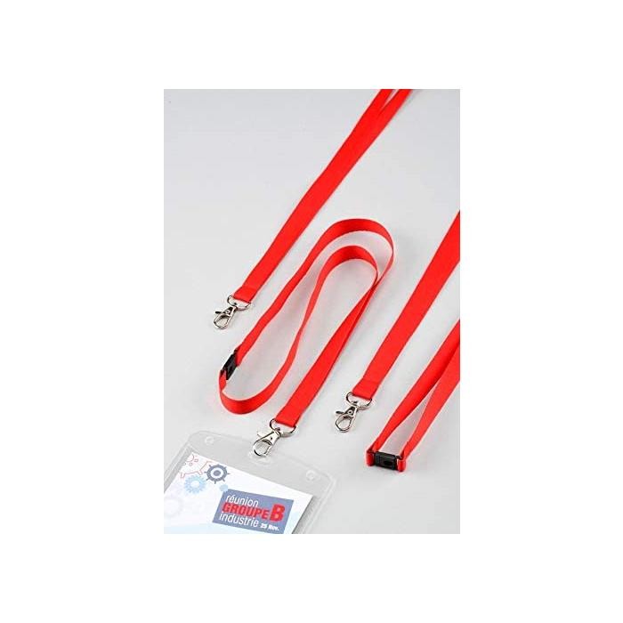 Cordon tour de cou Avery 44 cm anti-torsion avec attache mousqueton en acier