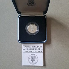 1985 LEEK wales UK 🇬🇧 British silver proof pound coin £1 BUNC BU 