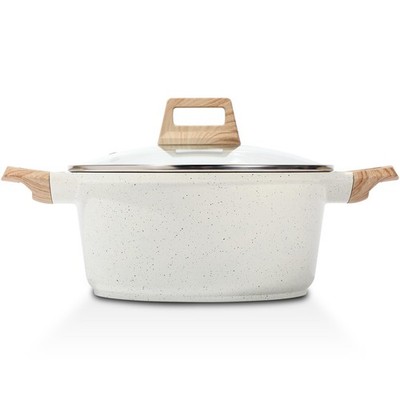 Nonstick Stock Pot with Lid, 5 Quart Granite Casserole Large Soup Pot Pasta C...