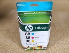 Genuine HP 88 OfficeJet Ink Cartridge Combo 3 Pack Cyan Magenta Yellow Exp 2011