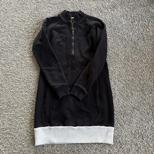 Athleta Black Gray Half Zip Sweater Dress Size Small Cozy Warm Athleisure