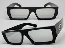 Biker Hardcore Gangster LOCS SUNGLASSES Big Thick Square Black Frame Silver Lens