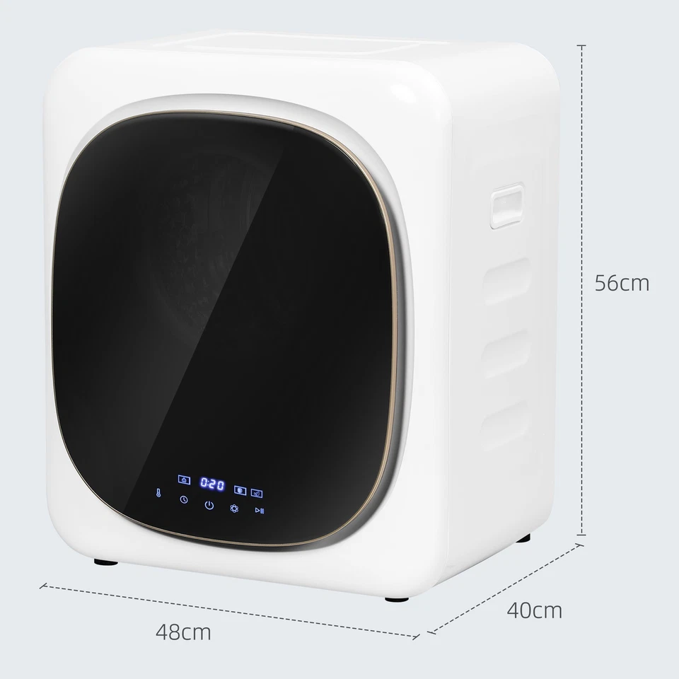 HOMCOM Ablufttrockner 4 kg Wäschetrockner mit Desinfektion, Desodorierung, Weiß - Bild 4 von 4
