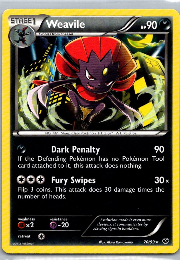 Pokemon TCG Weavile 70/99 Next Destinies LP