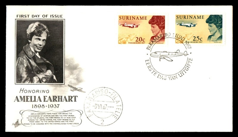 Mayfairstamps Suriname FDC 1967 Amelia Earhart Paramaribo First Day Cover aaz_52