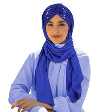 Solid Color Long Shawl Wrap Headscarf Muslim Women Hijab Sequins Scarves Islamic