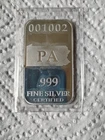1/2 oz silver PA state bar