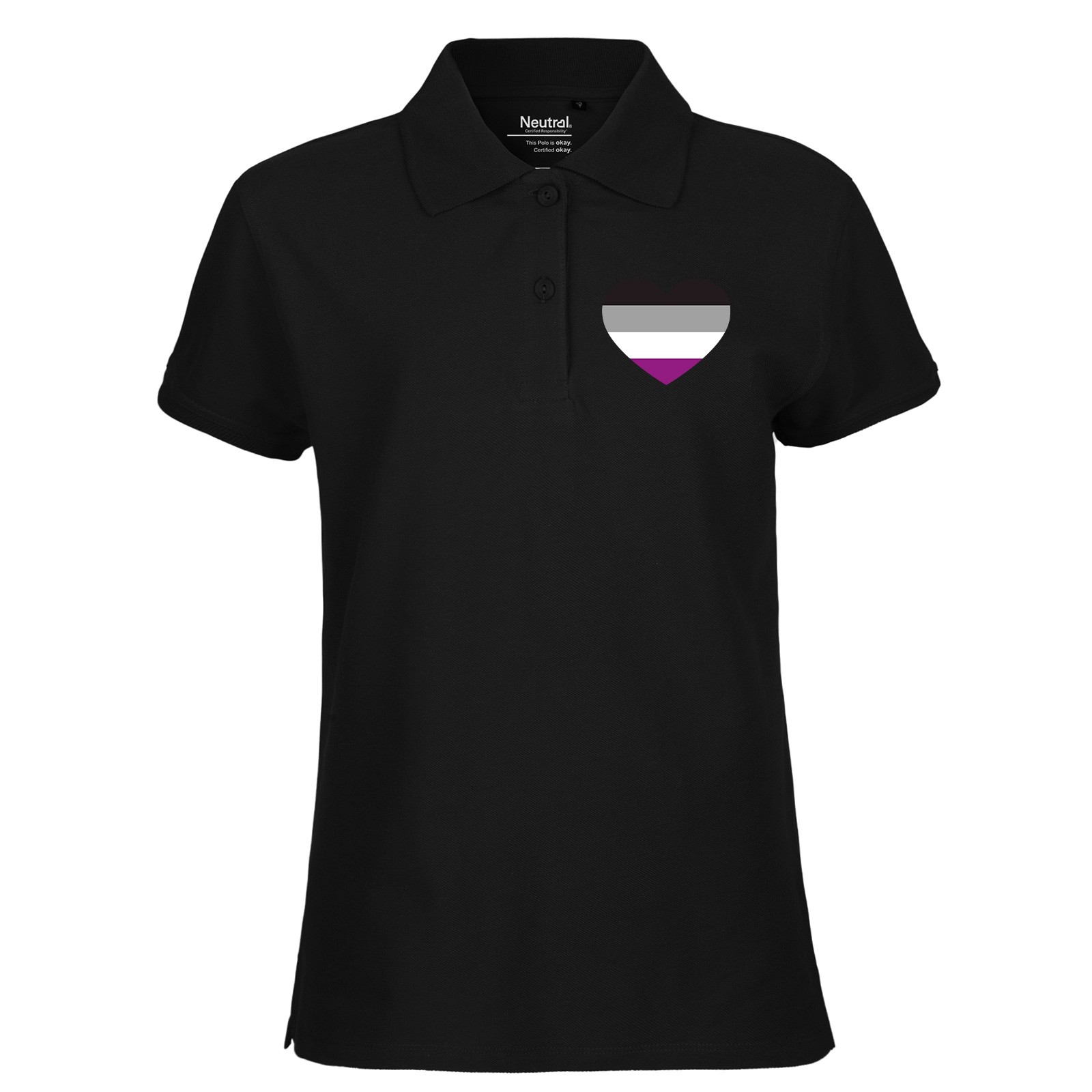 Damen Polo Shirt Asexuelle Pride Flagge LGBTQ Herz Geschenkidee Asexuelle Pride 