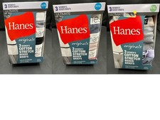 New 3 Pack Hanes Ultimate Cotton Stretch Boxer Brief Panties Women 8 9 Multico