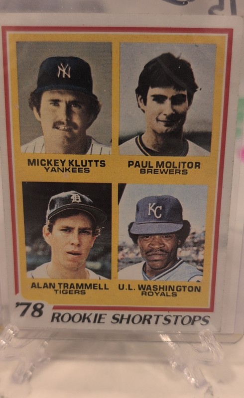 1978 Topps -Rookie Shortstops Paul Molitor, Alan Trammell, U.L.Washington#707 