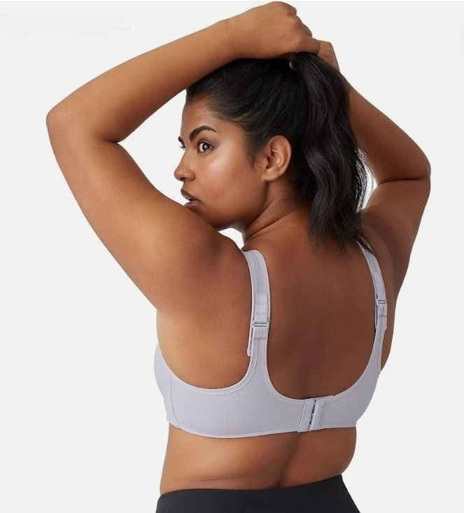 Sujetador deportivo Wacoal para mujer figura completa con aros gris lila con Zephyr 34G EE. UU. Foto 2 de 3