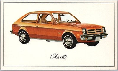 1976 CHEVROLET CHEVETTE Car Advertising Postcard 2 Door Sedan / Chevy / Unused