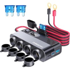 12V Socket Power Outlet, 10FT Cable 24V 216W Multi Port Outlet, 12 Volt Car C...