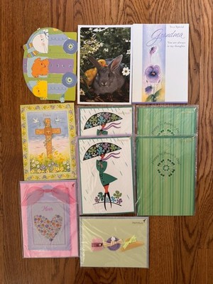 Lot of 10 Papyrus / Marcel Schurman EASTER/ST. PADDY S Handmade Greeting Cards