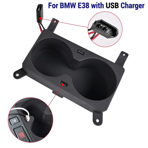 Fit For BMW E38 7-series 740i 740iL 750iL 95-01 Cup Holder with Dual USB Charger - Picture 7 of 13