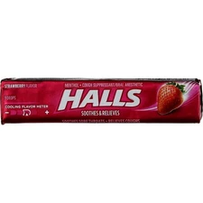 4 Pack Halls Soothes & Relieves Cough Drops, Strawberry, 9 Ct