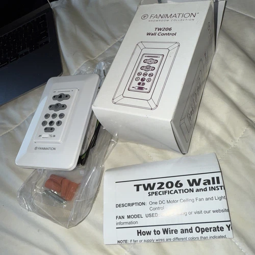 Genuine New Fanimation TW206 White Ceiling Fan & Light Wall Control - NEW OPEN - Picture 2 of 7