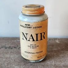 Vintage 1950s Nair Hair Removal Cream Glass Bottle NOS Drugstore 