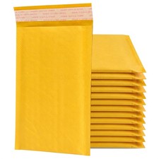 Kraft Bubble Mailer #000 4x8 Padded Paper Shipping Envelope 4"x8", Qty 75