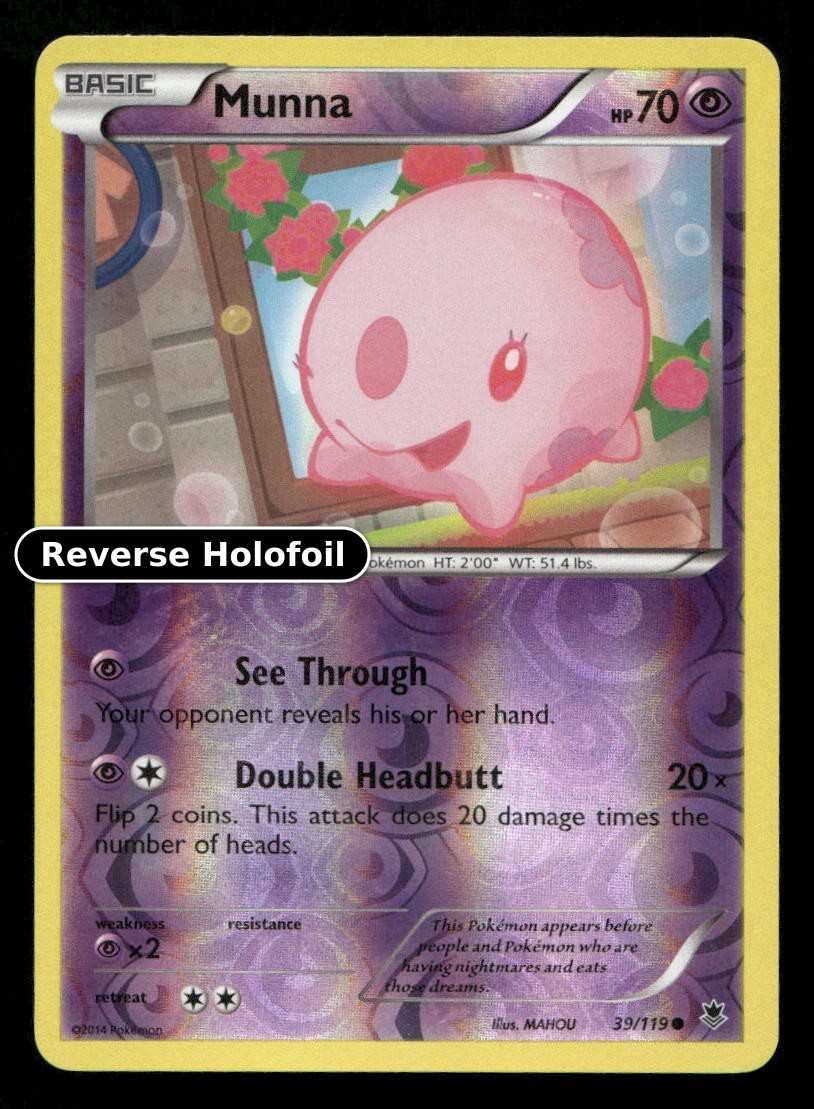 Munna Reverse Holofoil XY - Phantom Forces 39/119 LP Pokemon