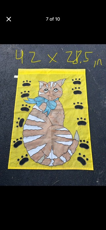 Vintage Cat Garden Flag 42in X 28in