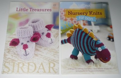 Sirdar Knit Pattern Books Lot of 2 Little Treasures & Nursery Knits For Boys