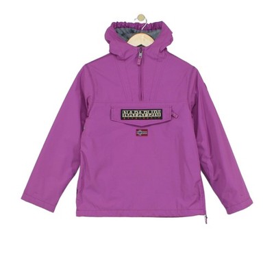 Napapijri Rainforest Jacke Mädchen Größe 12 Jahre lila 1/4 Reißverschluss Kapuze Outdoor