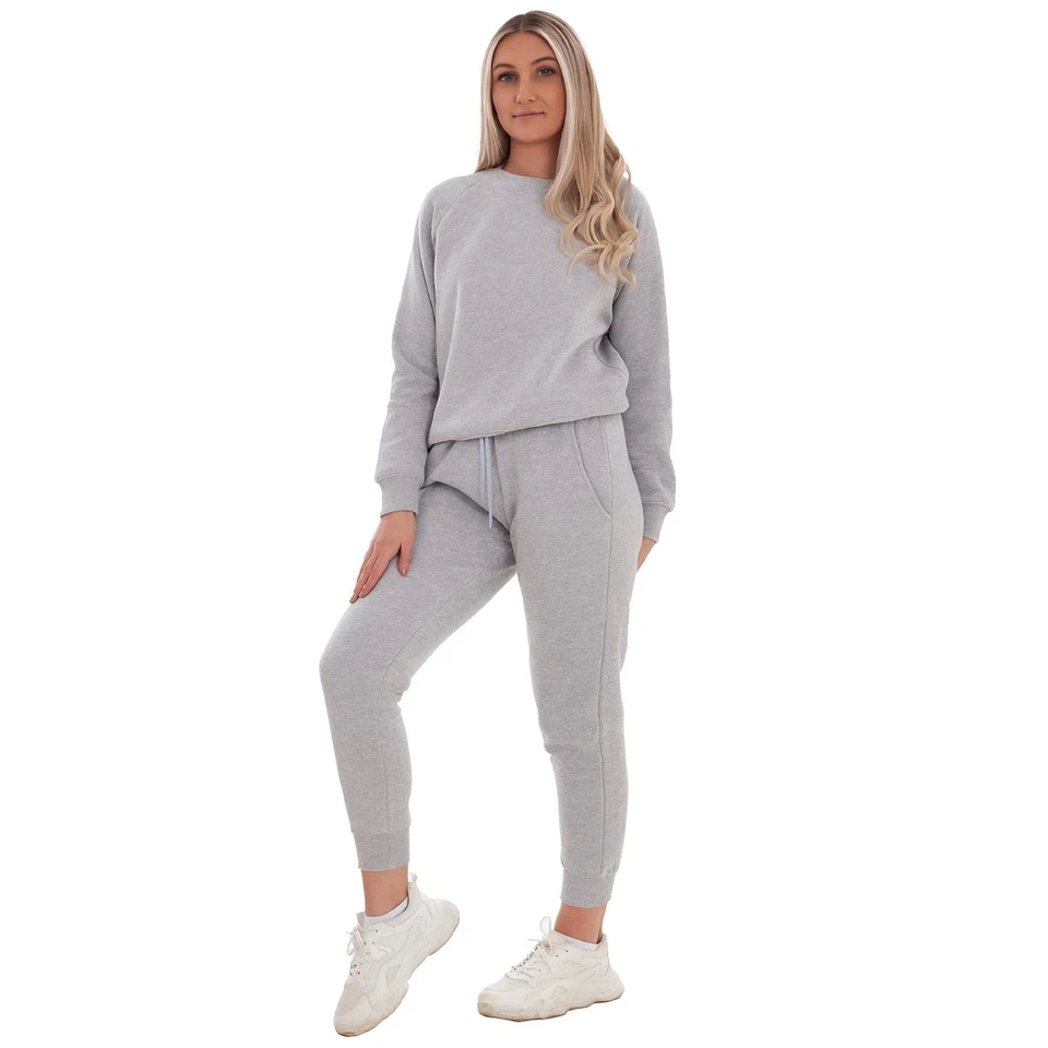 Completo Tuta Donna Maglione Collo A Giro Casual Pantaloni Jogging S-2XL - Immagine 4 di 4