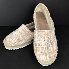 Karl Lagerfeld Paris Arago Taupe Sparkle Espadrille Loafer Shoes Size 6 M