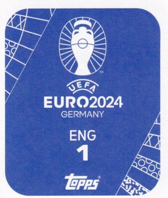 Sticker Topps Euro 2024 Angleterre - Parallèle Bleu RARE - Numéro 1 (neuf, Non Collé)