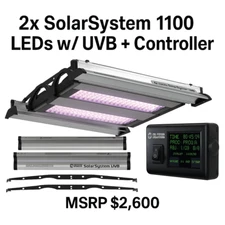 2x SolarSystem 1100 LED Grow Lights + 2 UVB Kits + Controller – CLW Bundle
