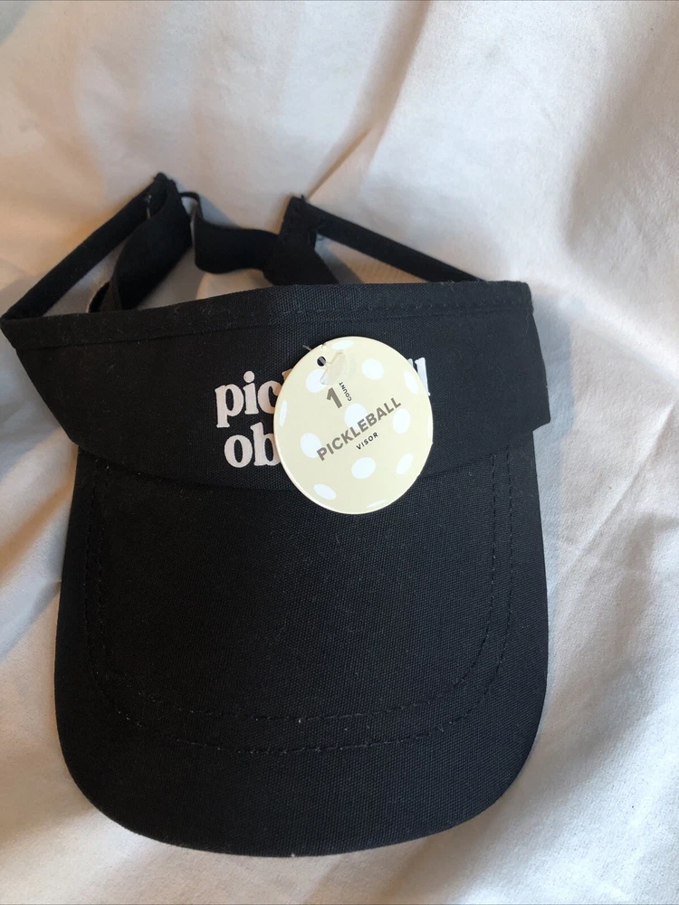 Pickleball Obsessed Tennis Visor Black One Size Fits All Hat