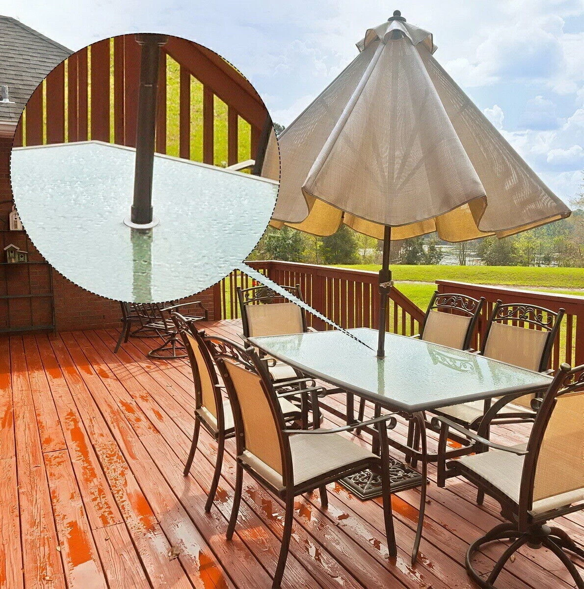 2 Inch Patio Table Umbrella Hole Ring Plug Cap Set Standard Size