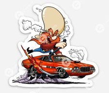 Ford Gran Torino Sticker - Muscle Car Vintage Old School Rat Fink Ford Yosemite Ford Gran Torino Sticker - Muscle Car Vintage Old School Rat Fink Ford Yosemite